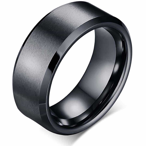 Artan tungsten ring black frosted