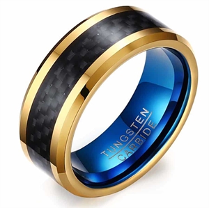 Fiber tungsten ring "Blue"