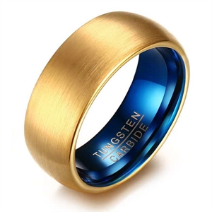 Gold/Blue tungsten ring