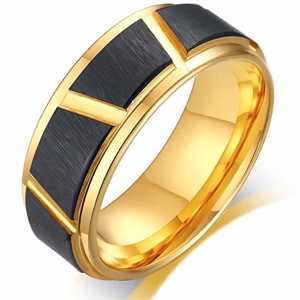 TXM Tungsten ring matt gold plated