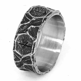 Old Viking / Stainless steel ring 